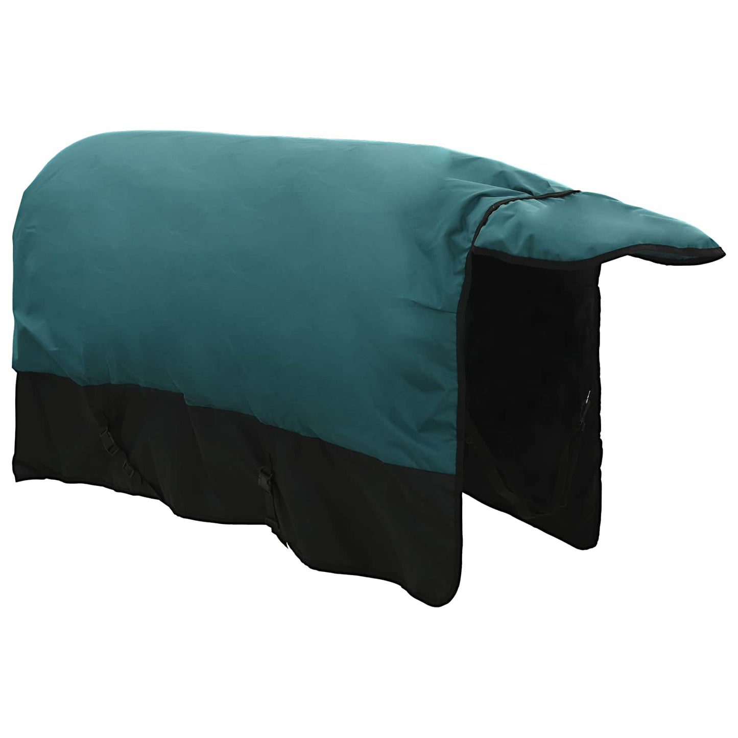 Hestepledd Mørk Grønn og Svart 135 cm Polyester