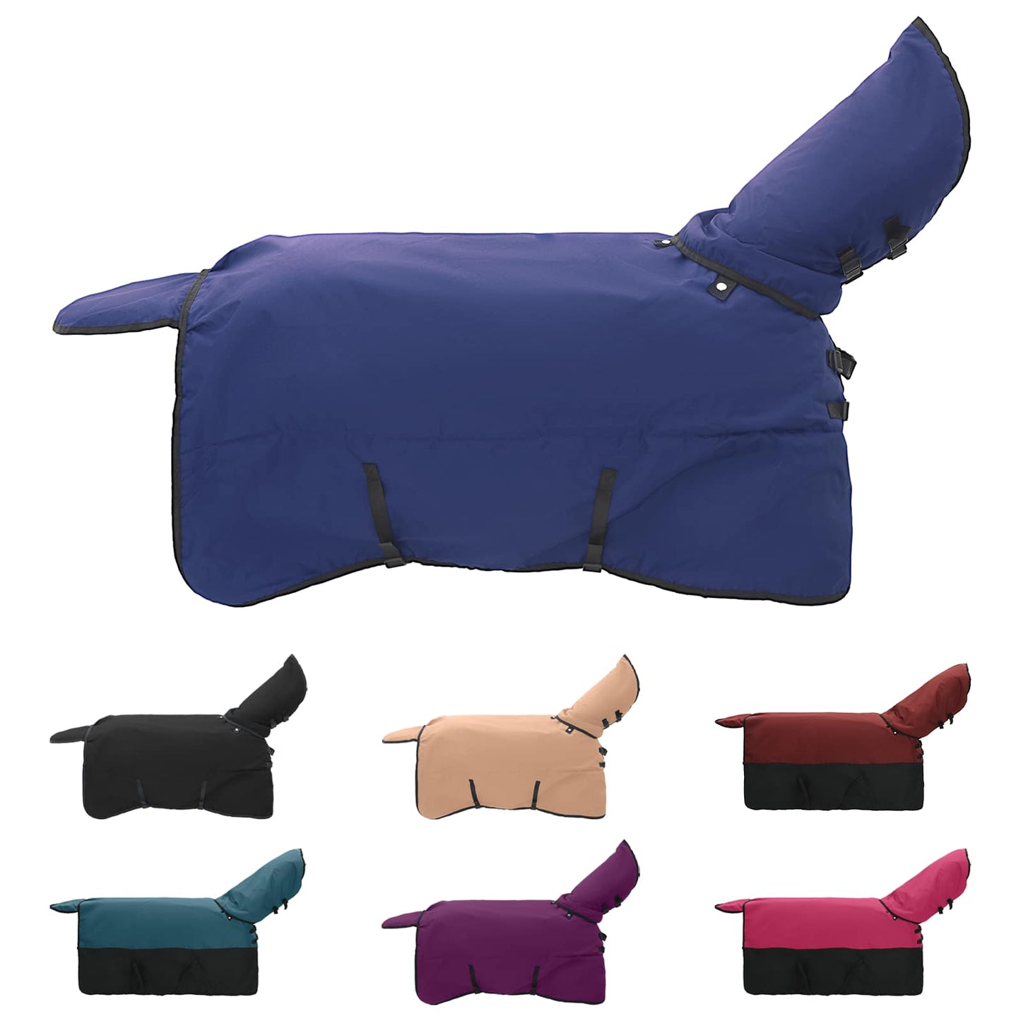 Hestepledd Mørk Grønn og Svart 105 cm Polyester