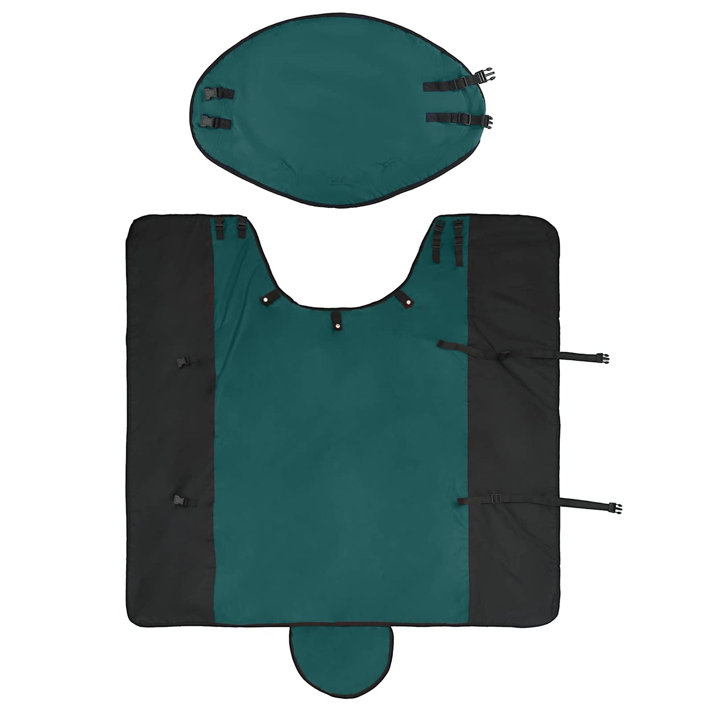 Hestepledd Mørk Grønn og Svart 115 cm Polyester