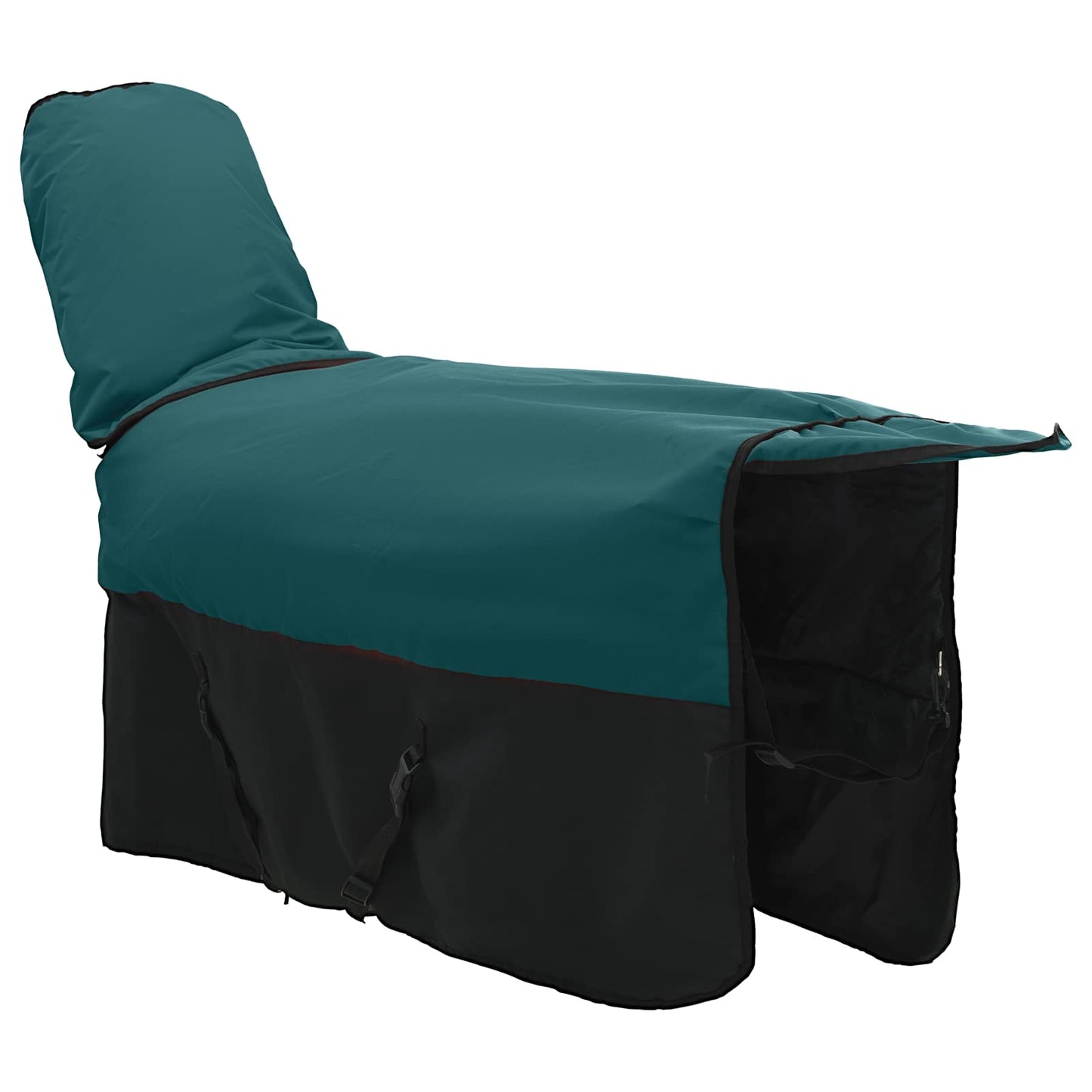 Hestepledd Mørk Grønn og Svart 145 cm Polyester