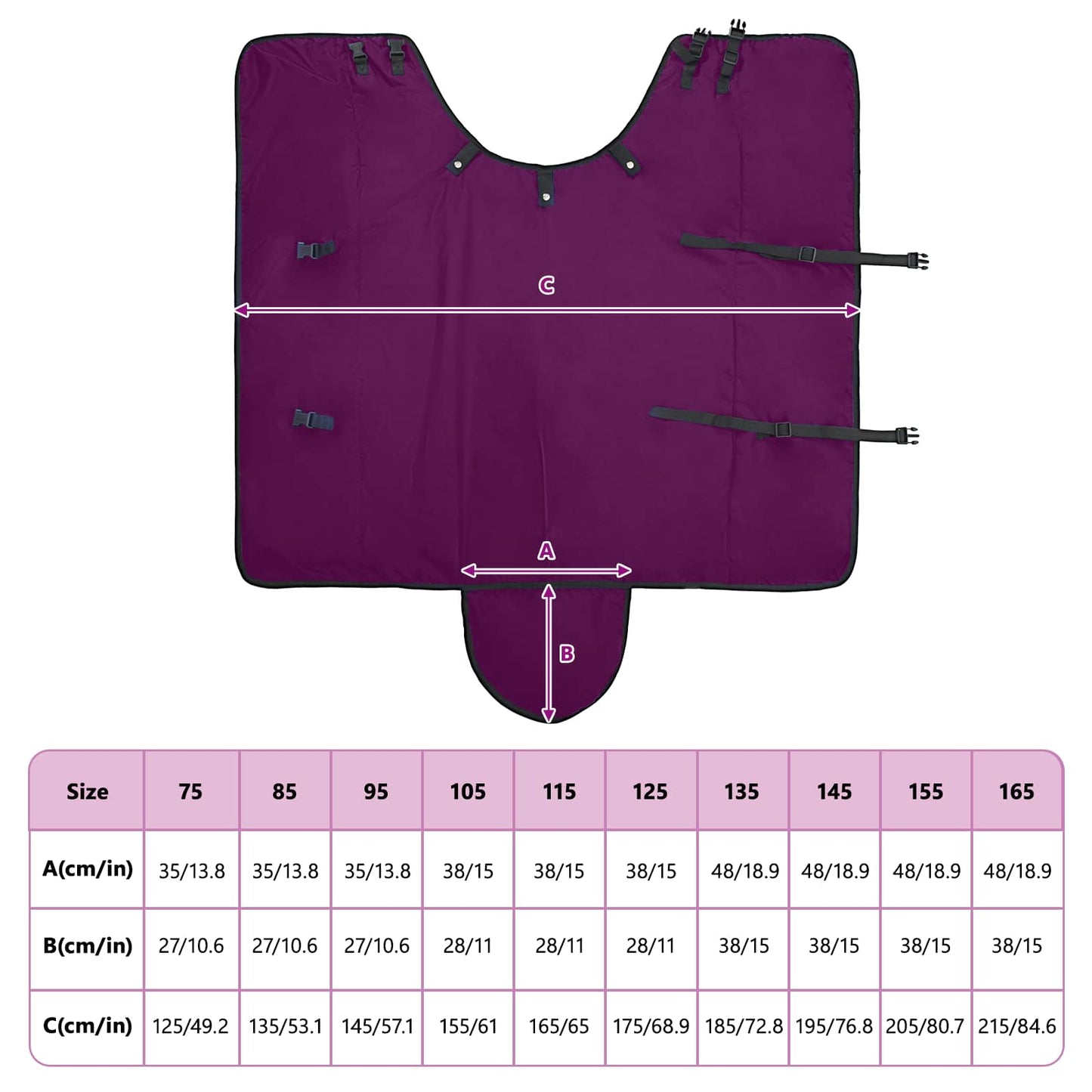 Hestepledd Mørk Grønn og Svart 85 cm Polyester