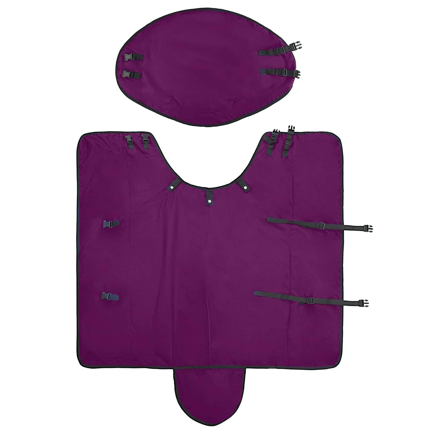 Hestepledd Mørk Grønn og Svart 85 cm Polyester