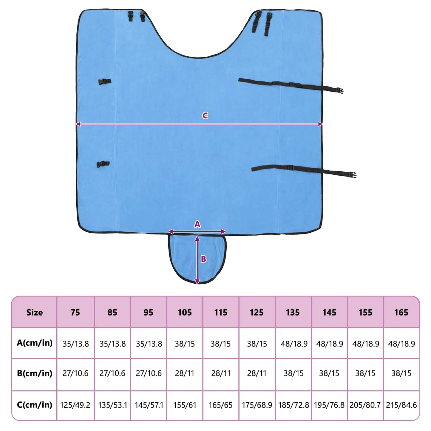 Hestepledd Full aqua 125 cm Polyester