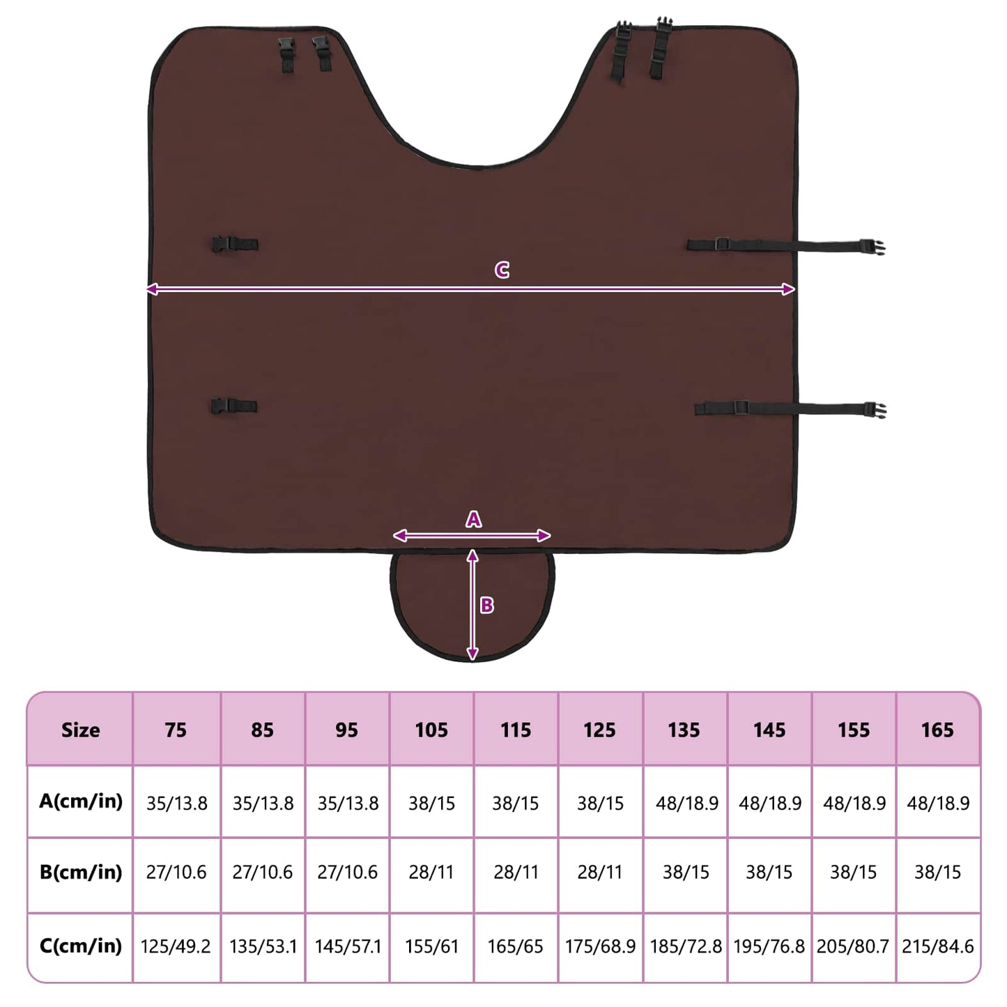 Hestepledd Helt mørk brun Polyester
