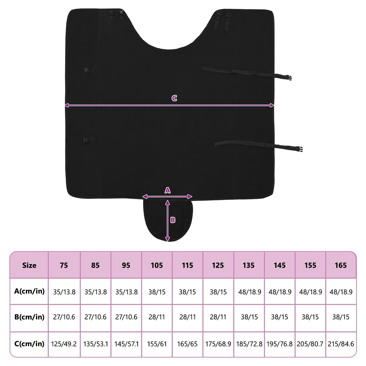 Hestepledd Svart 145 cm Polyester