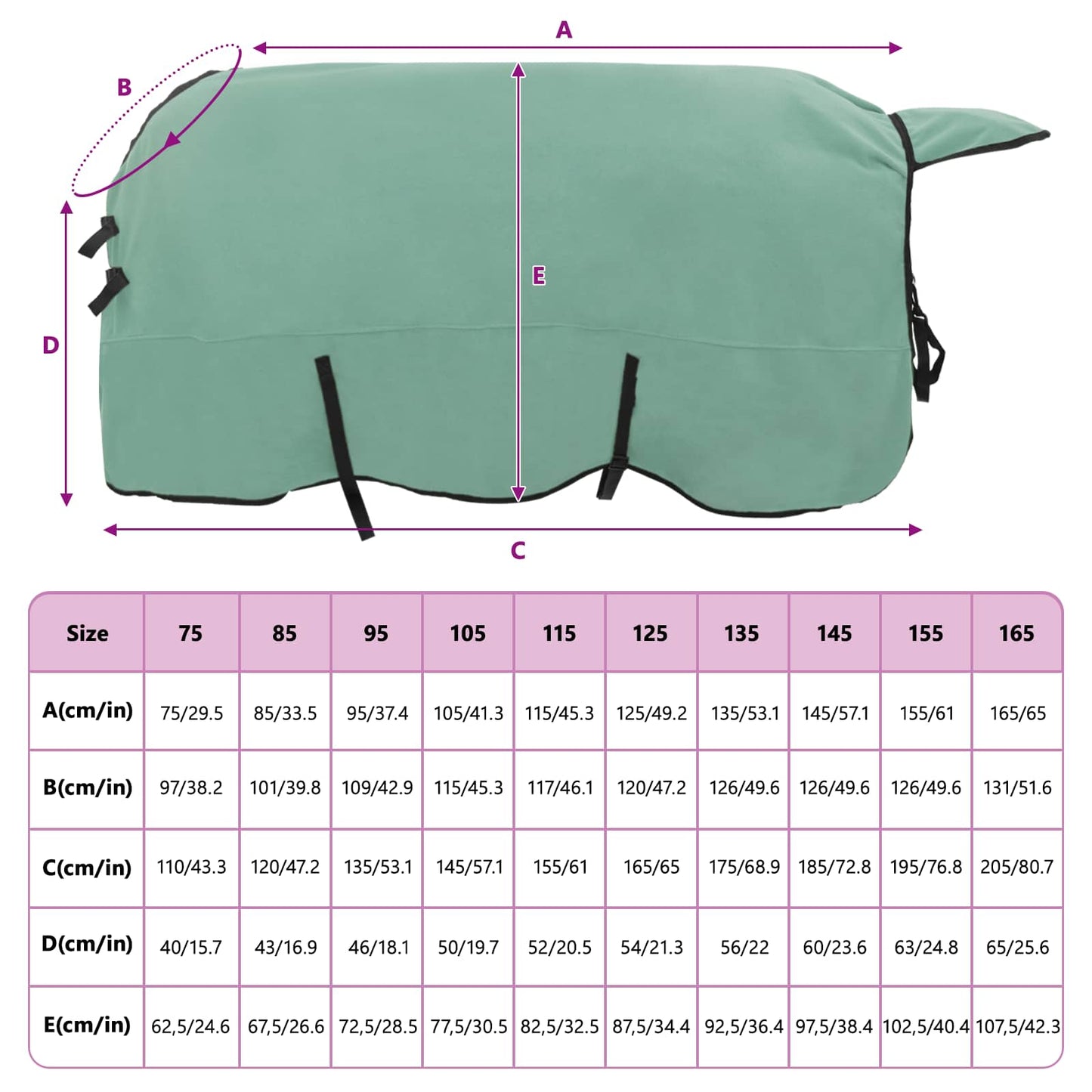 Hestepledd Spesiell grønn Polyester