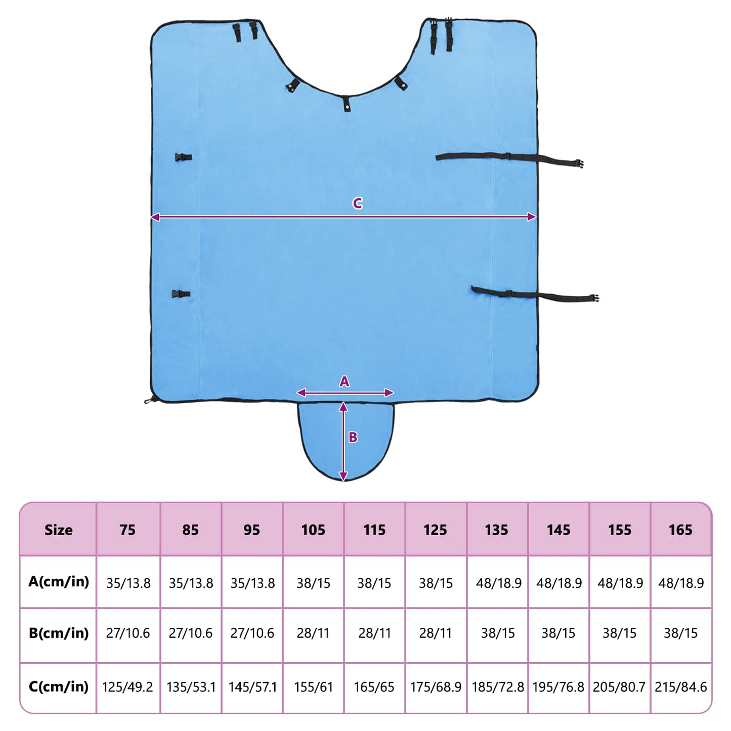 Hestepledd Full aqua 145 cm Polyester