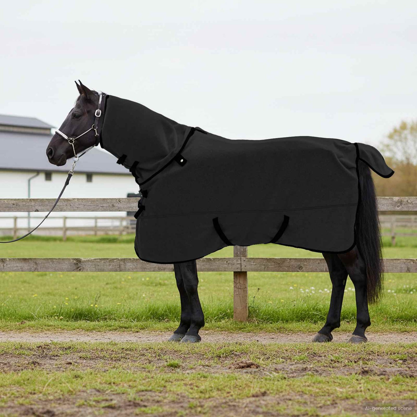 Hestepledd Svart 145 cm Polyester