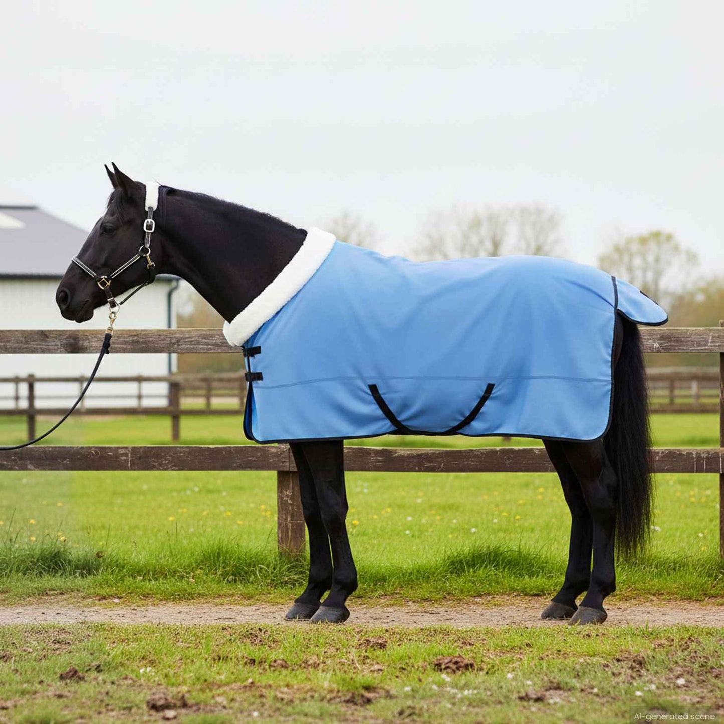 Hestepledd Full aqua 125 cm Polar fleece