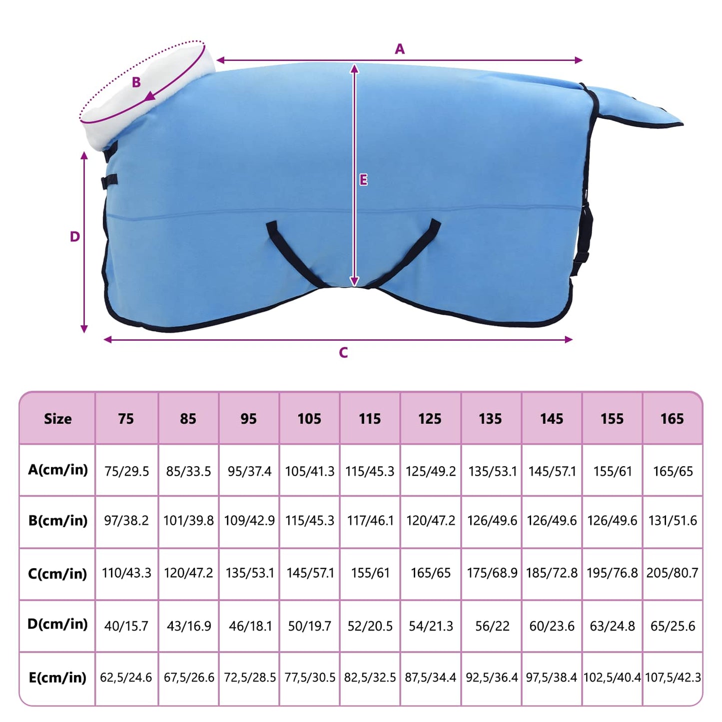 Hestepledd Full aqua 135 cm Polar fleece