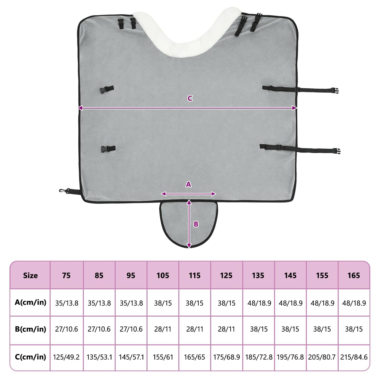 Hestepledd Kraftig mørk grønn 85 cm Polar fleece