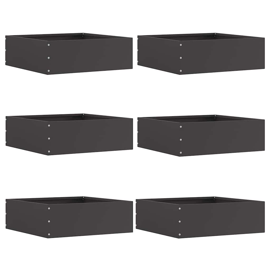 Gjerdekant 6 pcs Svart 40 x 40 x 13 cm Stål