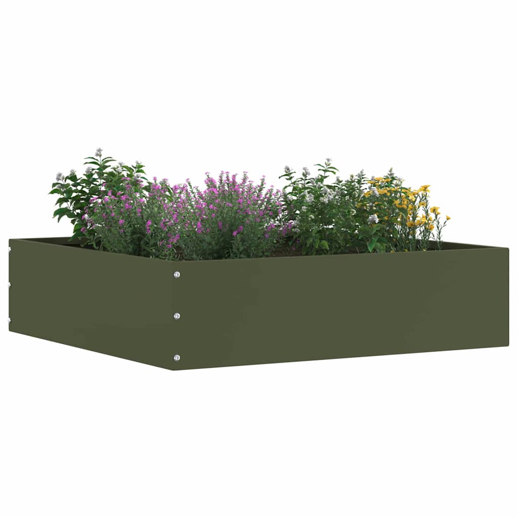Gjerdekant 6 pcs Olivengrønn 50 x 50 x 13 cm Stål