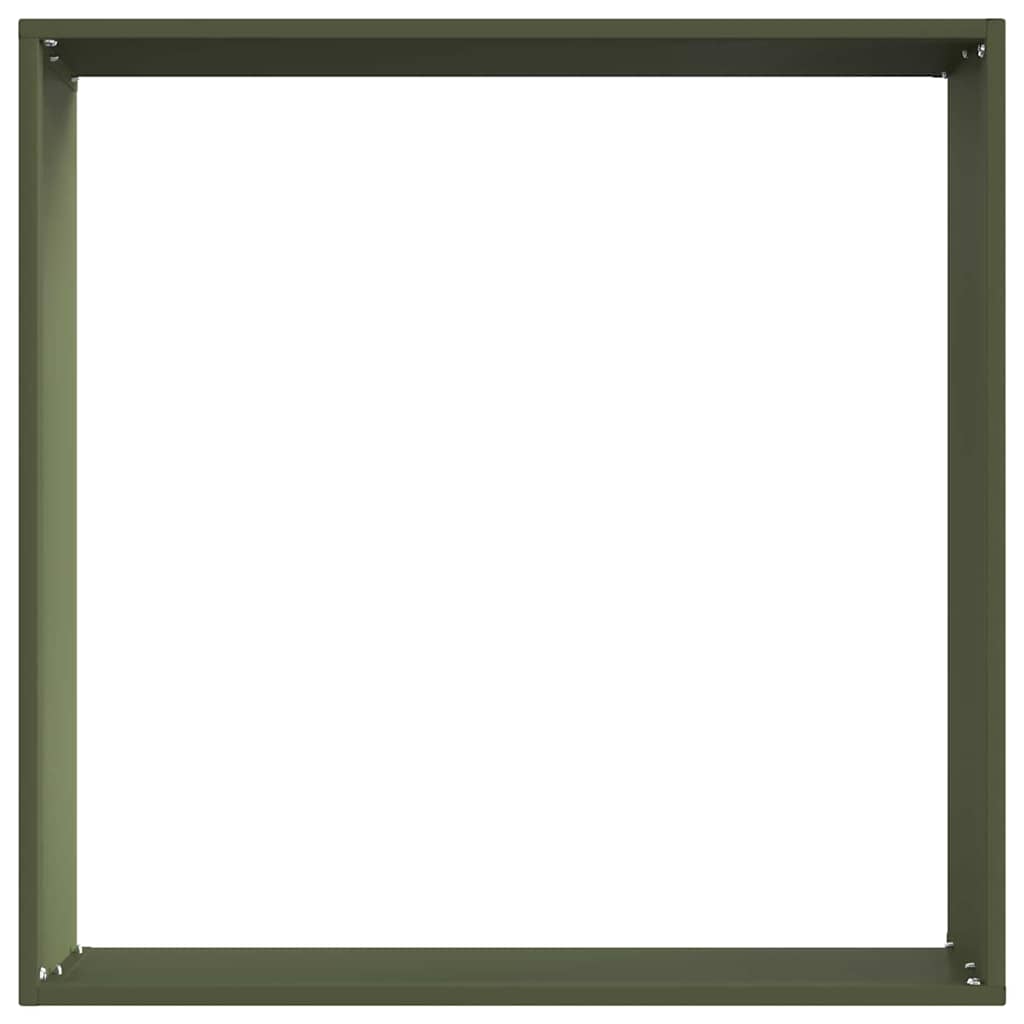 Gjerdekant 6 pcs Olivengrønn 50 x 50 x 13 cm Stål