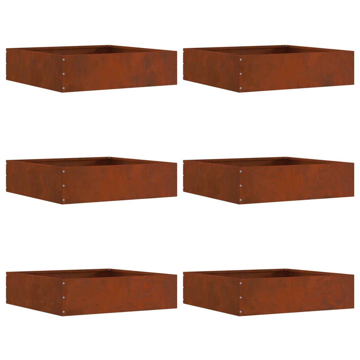 Gjerdekant 6 pcs Rusten 50 x 50 x 13 cm Cortenstål