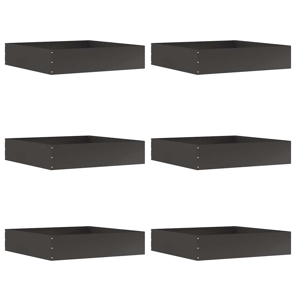 Gjerdekant 6 pcs Svart 60 x 60 x 13 cm Stål