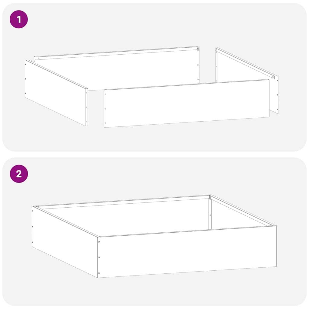 Gjerdekant 6 pcs Hvit 60 x 60 x 13 cm Stål