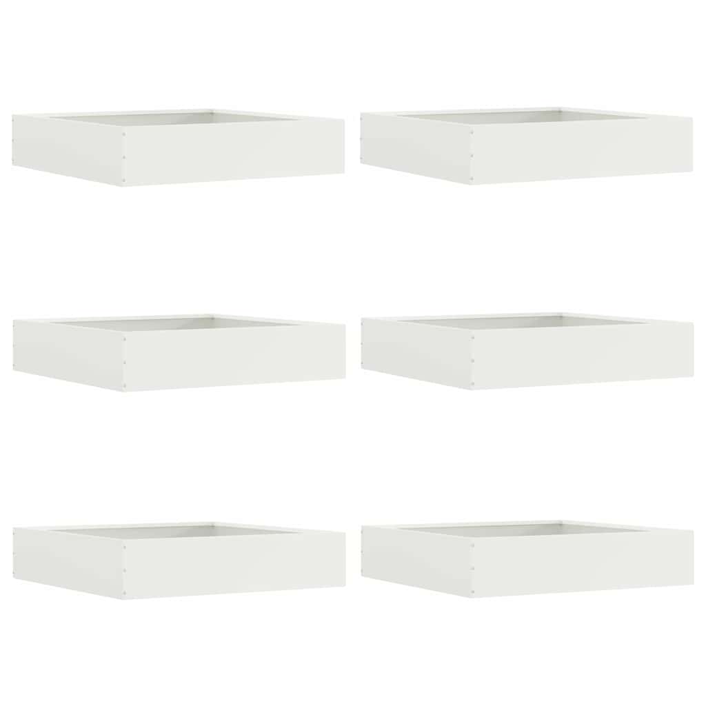 Gjerdekant 6 pcs Hvit 60 x 60 x 13 cm Stål