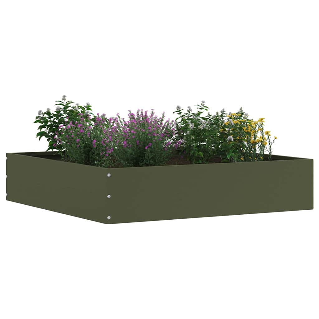 Gjerdekant 6 pcs Olivengrønn 60 x 60 x 13 cm Stål