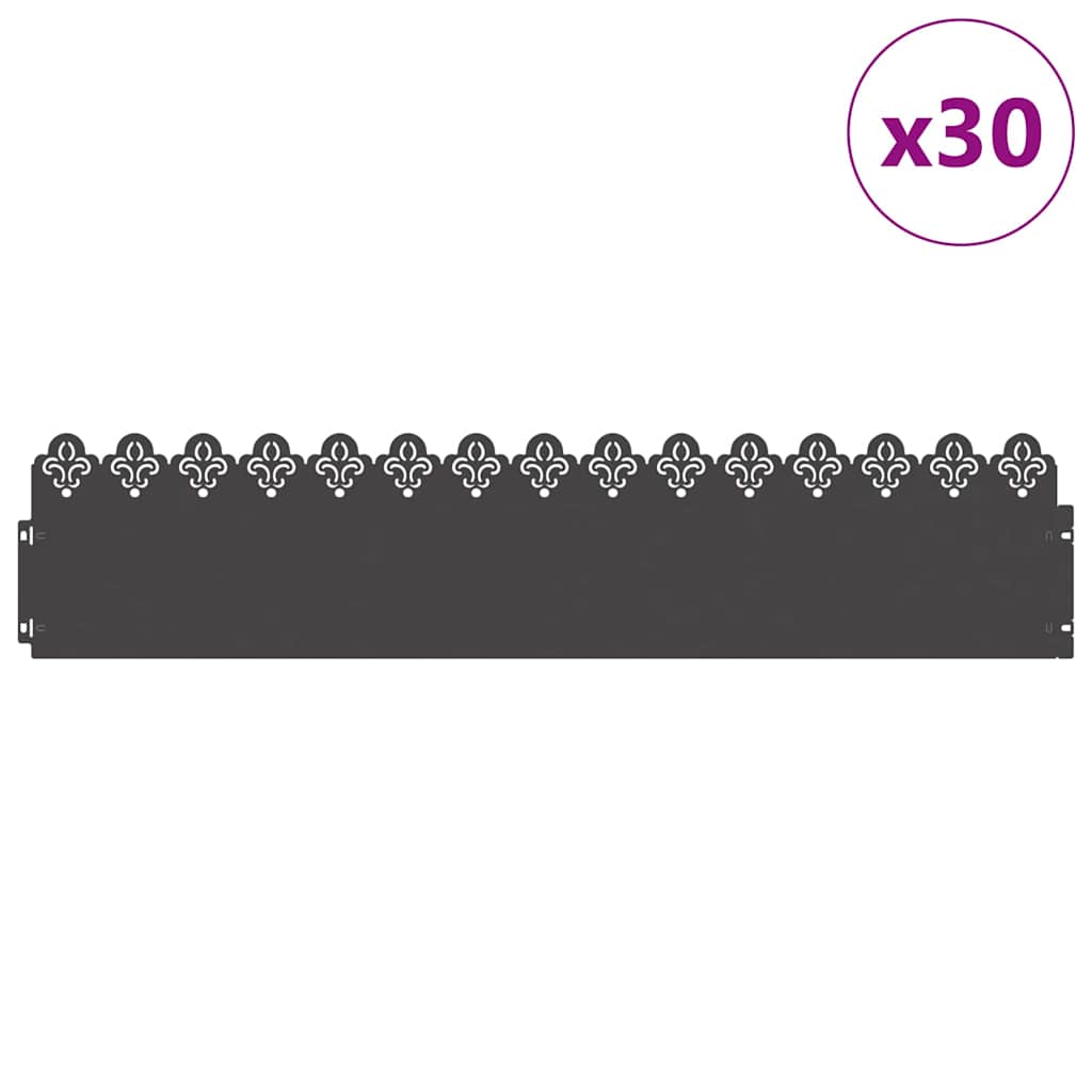 Plenkanter 30 pcs Svart 103 x 0,05 x 22 cm Stål