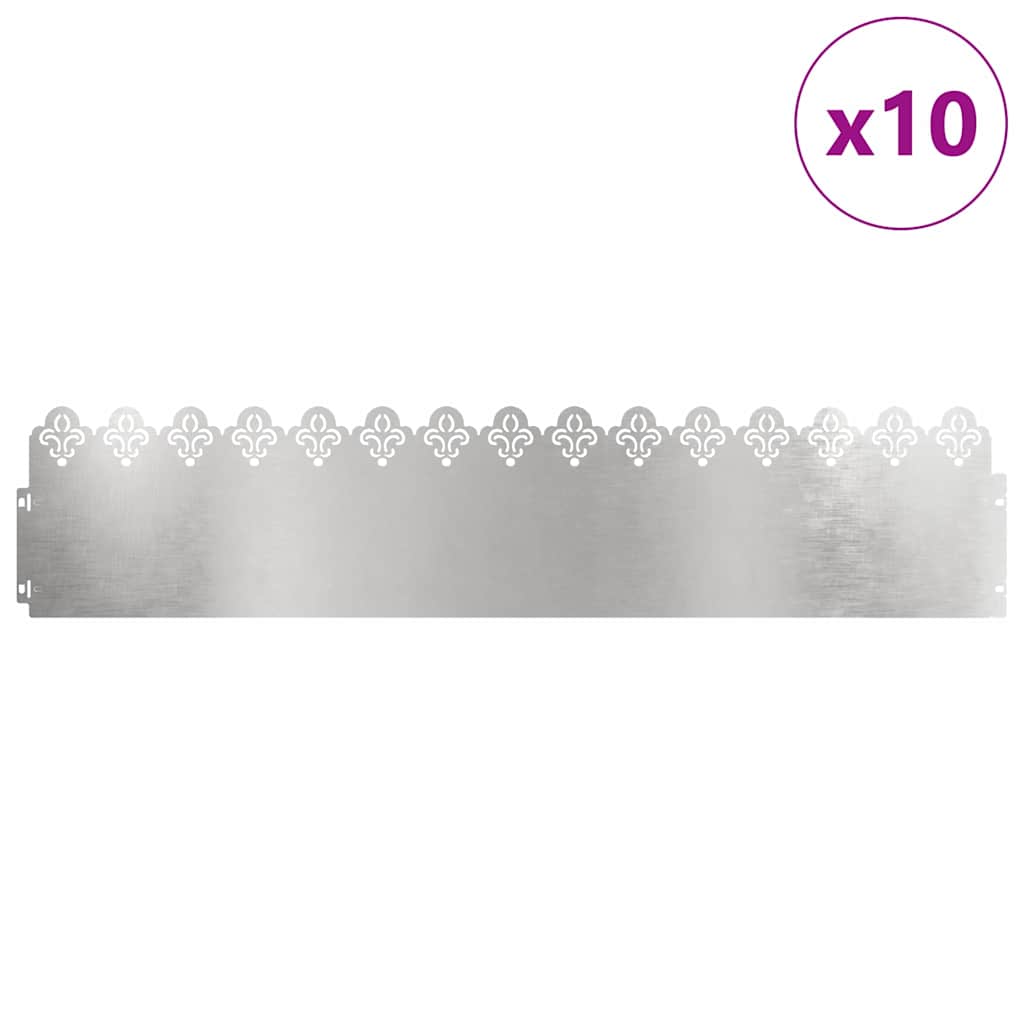 Plenkanter 10 pcs sølv 103 x 0,05 x 22 cm Rustfritt Stål