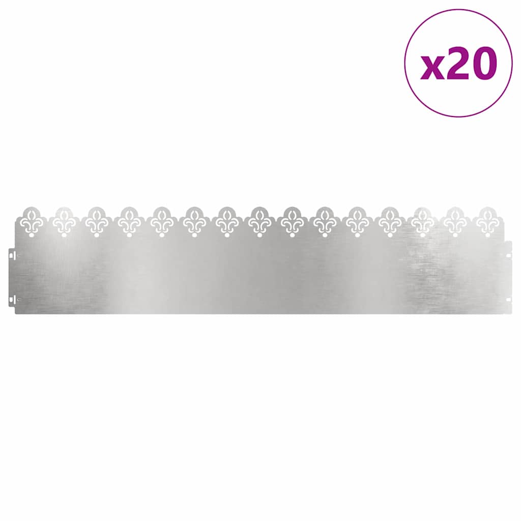 Plenkanter 20 pcs sølv 103 x 0,05 x 22 cm Rustfritt Stål