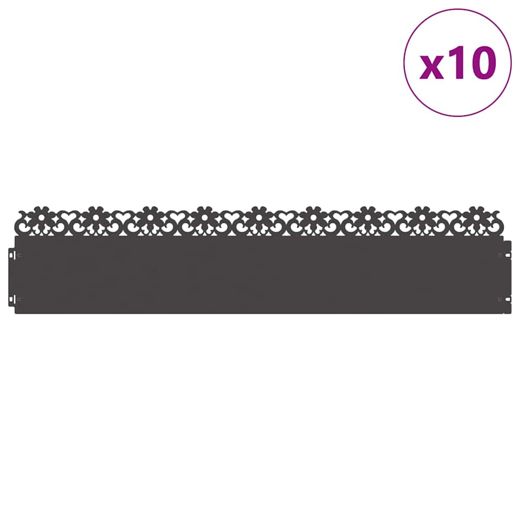 Plenkanter 10 pcs Svart 103 x 0,05 x 22 cm Stål