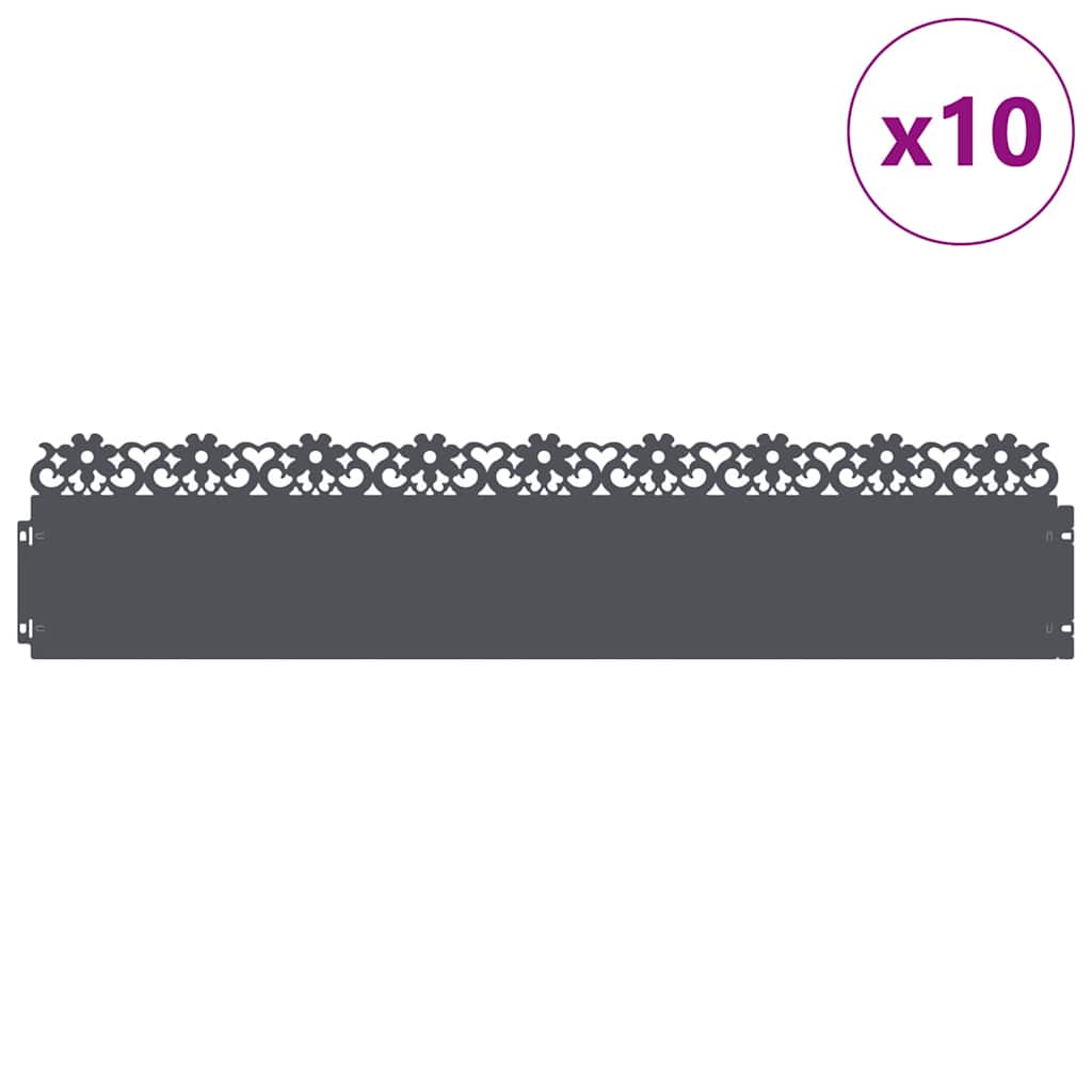 Plenkanter 10 pcs Antrasitt 103 x 0,05 x 22 cm Stål