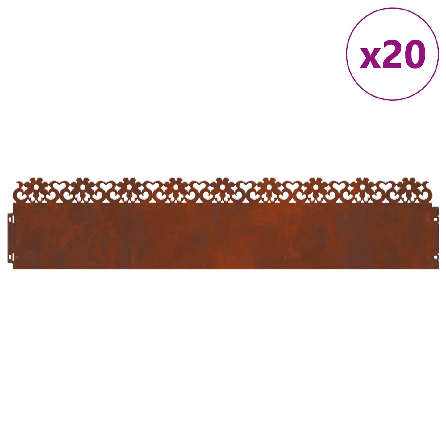 Plenkanter 20 pcs Rusten 103 x 0,05 x 22 cm Cortenstål