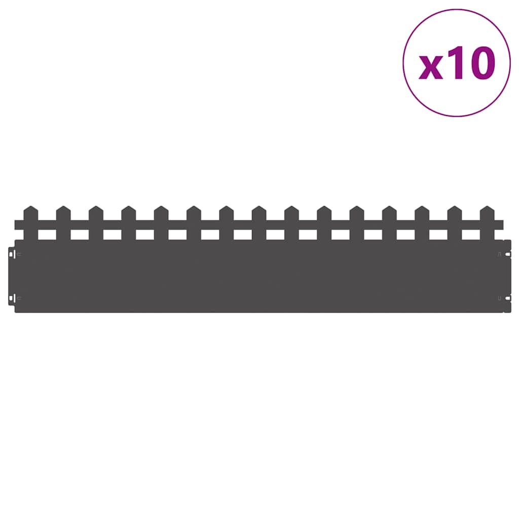 Plenkanter 10 pcs Svart 103 x 0,05 x 22 cm Stål