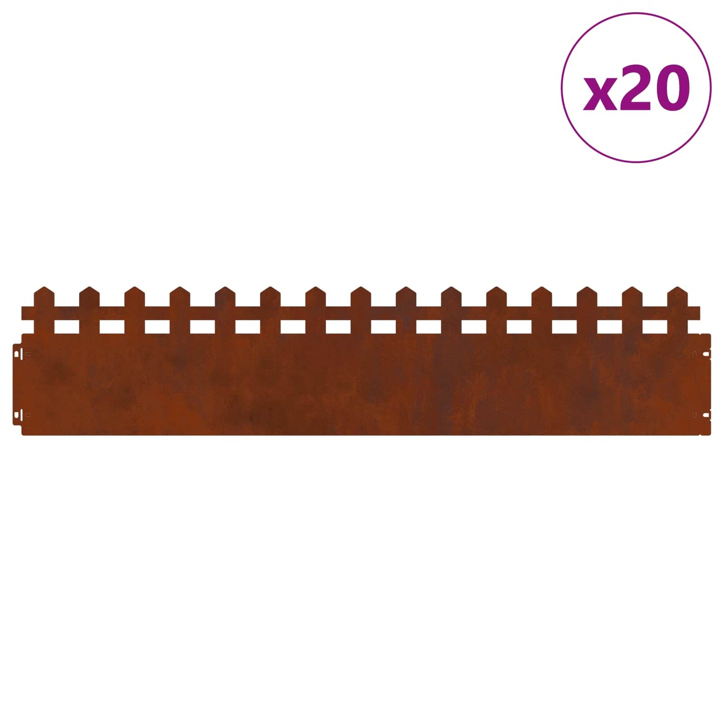 Plenkanter 20 pcs Rusten 103 x 0,05 x 22 cm Cortenstål