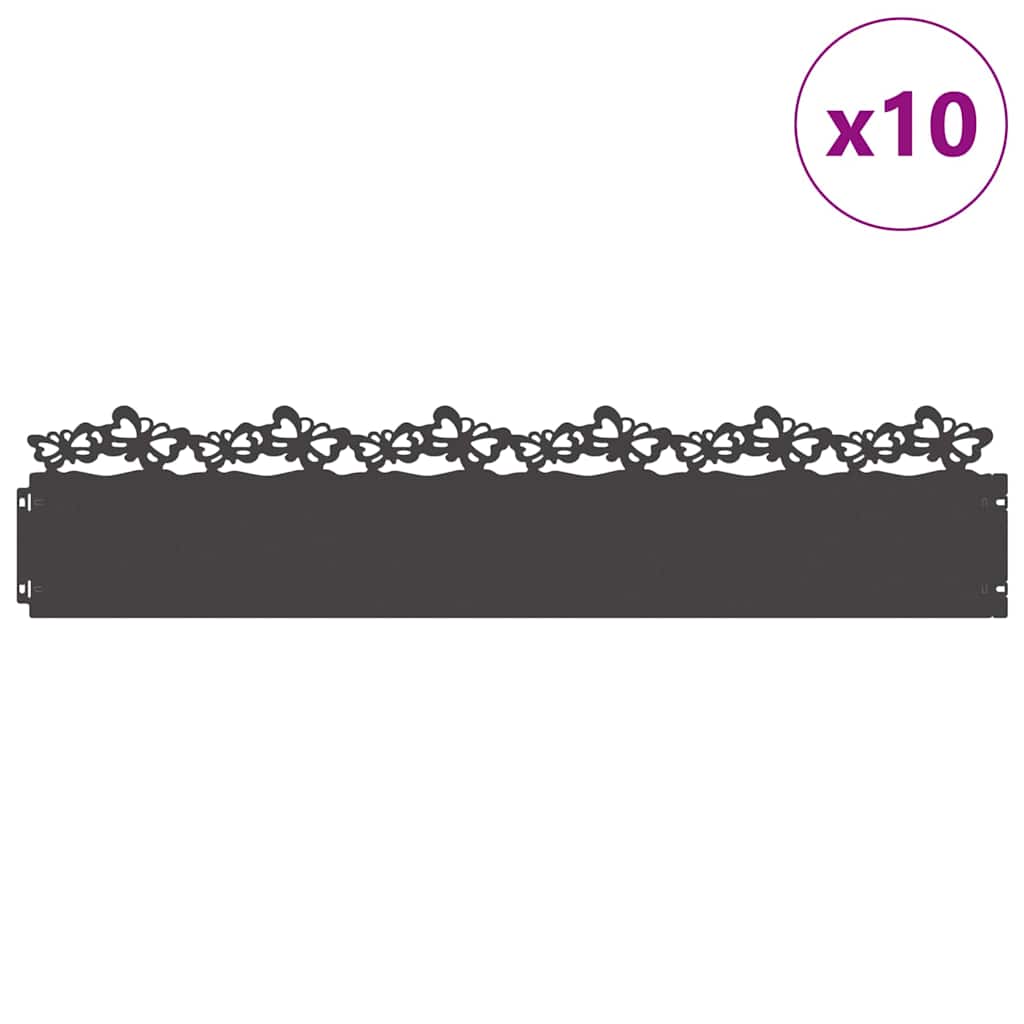 Plenkanter 10 pcs Svart 103 x 0,05 x 22 cm Stål