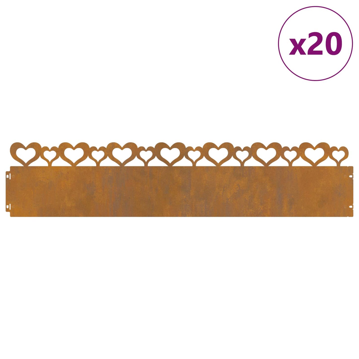 Plenkanter 20 pcs Rusten 103 x 0,05 x 22 cm Cortenstål