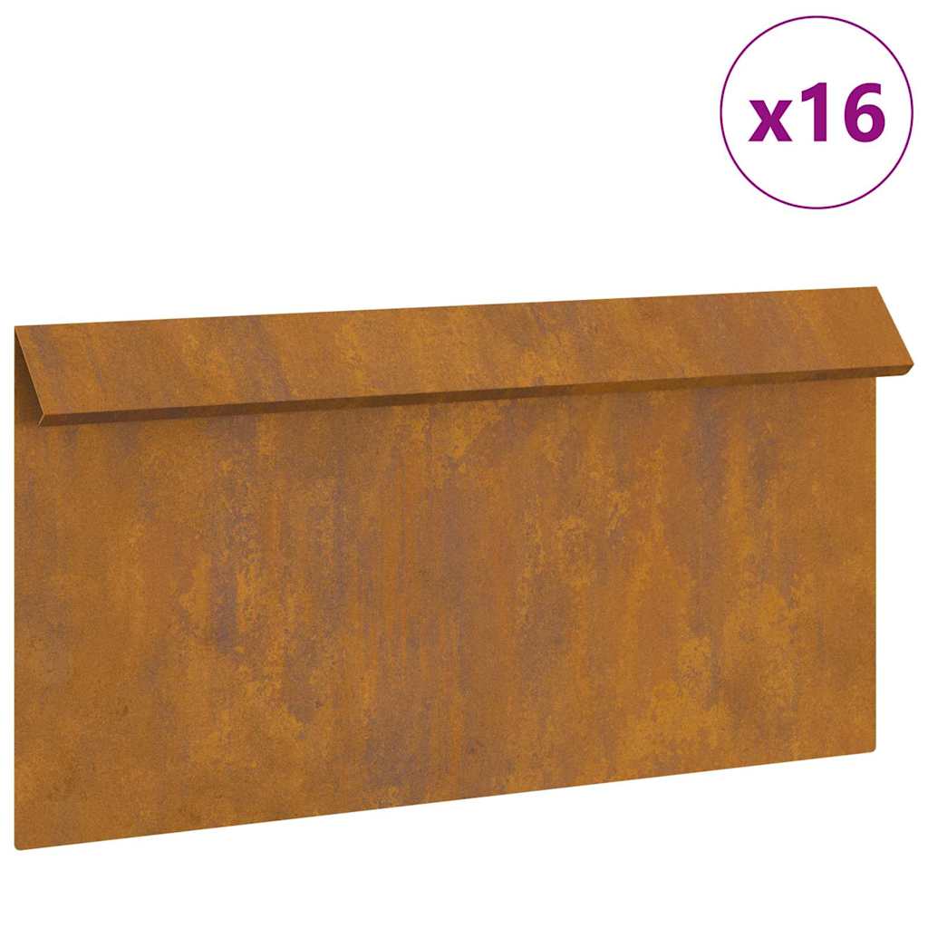 Sneglenett 16 pcs 50 x 3,5 x 25 cm Cortenstål Rusten