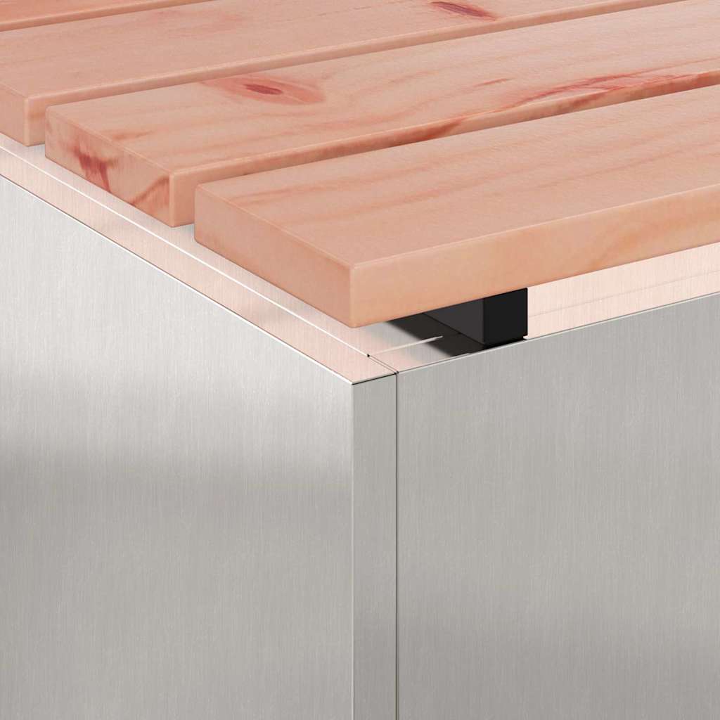 Hagebenk sølv 80 x 40 x 43 cm Rustfritt stål