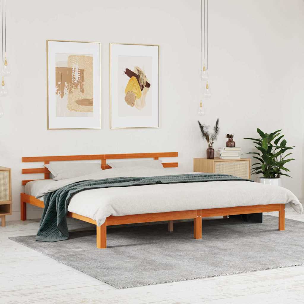 Sengestamme Vokset Brun 203.5 x 205.5 x 69.5 cm Massivt furu