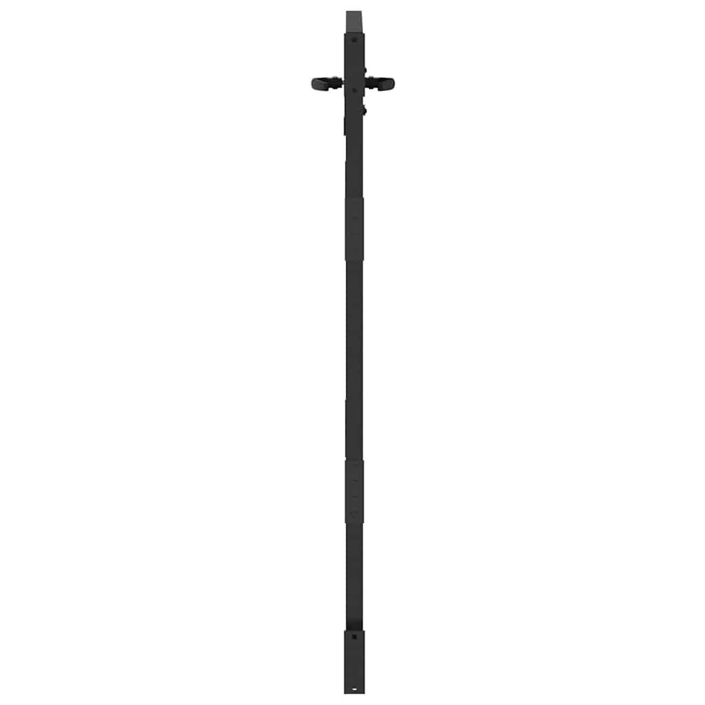 Hageport 85 x 150 cm Pulverlakkert stål Svart Låsbar