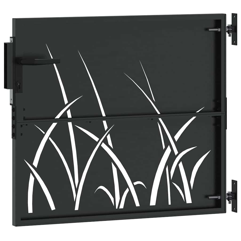 Hageport med lås Svart 85 x 100 cm Pulverlakkert stål