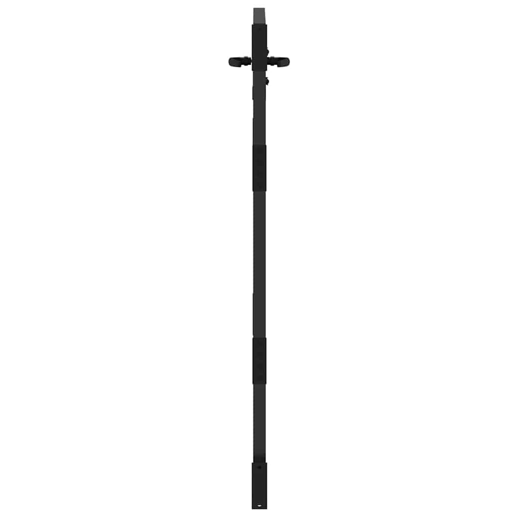 Hageport med lås Svart 85 x 125 cm Pulverlakkert stål