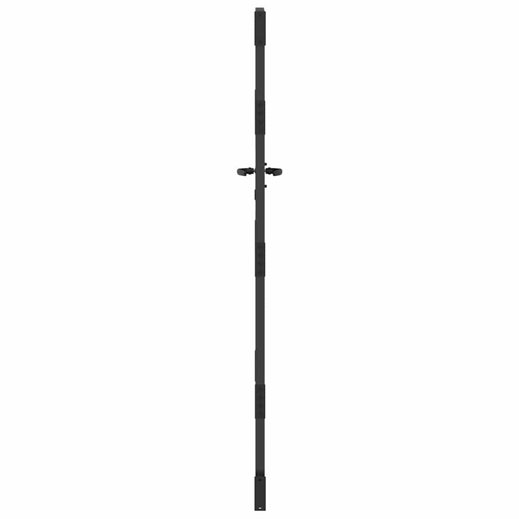 Hageport med lås Svart 85 x 175 cm Pulverlakkert stål