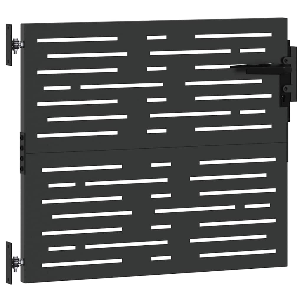 Hageport med lås Svart 85 x 100 cm Pulverlakkert stål