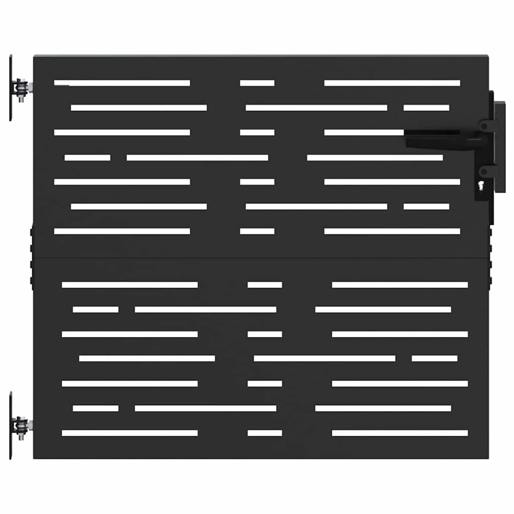 Hageport med lås Svart 85 x 100 cm Pulverlakkert stål