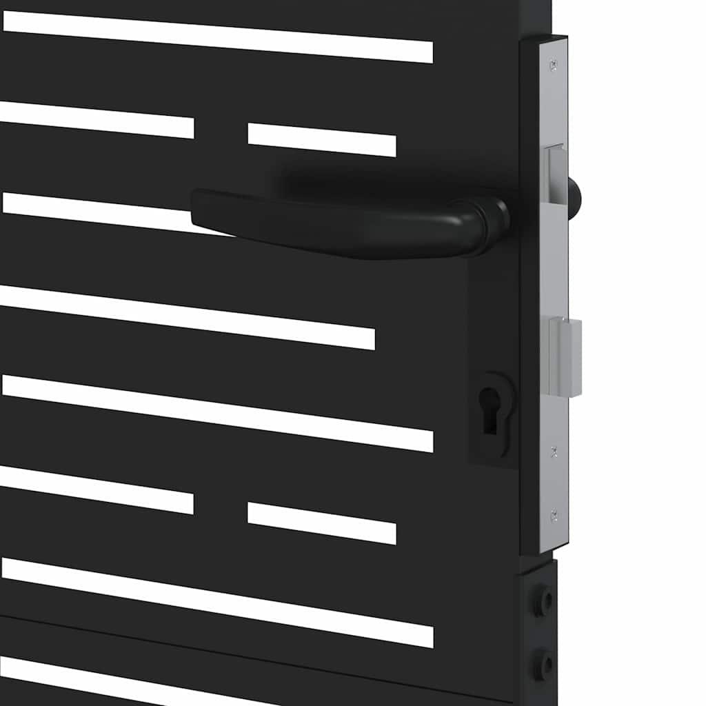 Hageport 85 x 175 cm Pulverlakkert stål Svart Låsbar