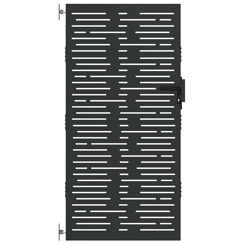 Hageport 85 x 175 cm Pulverlakkert stål Svart Låsbar