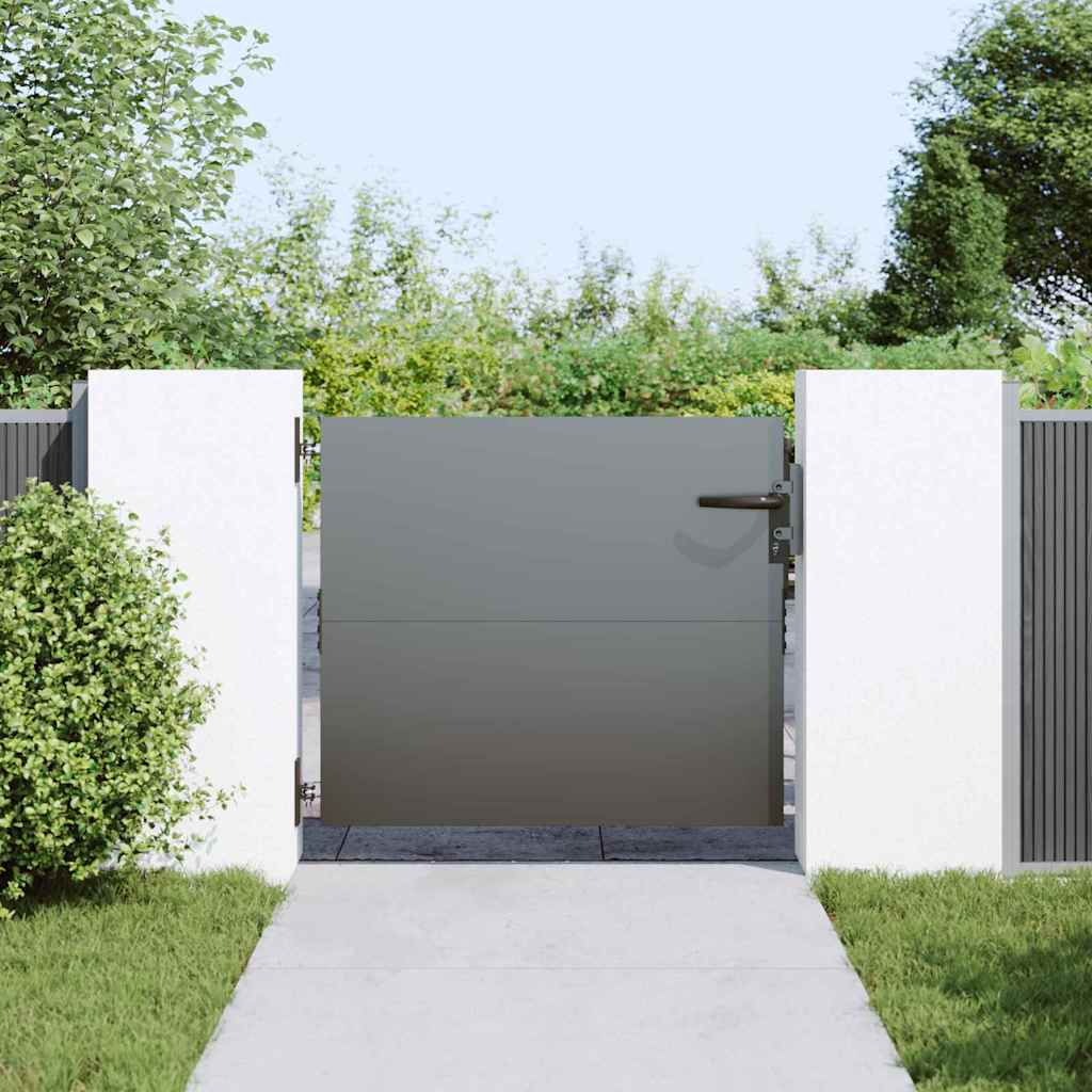 Hageport med lås Svart 85 x 100 cm Pulverlakkert stål