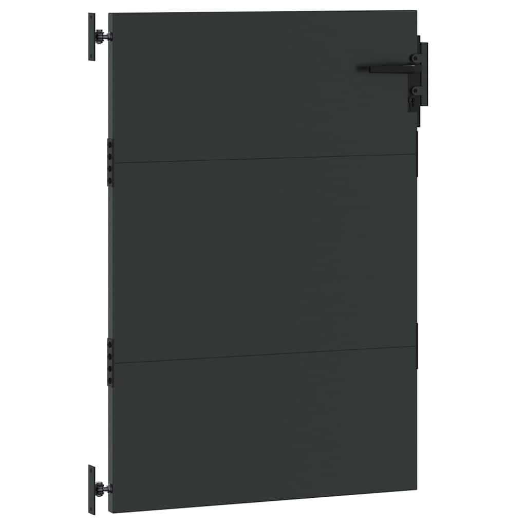 Hageport med lås Svart 85 x 150 cm Pulverlakkert stål