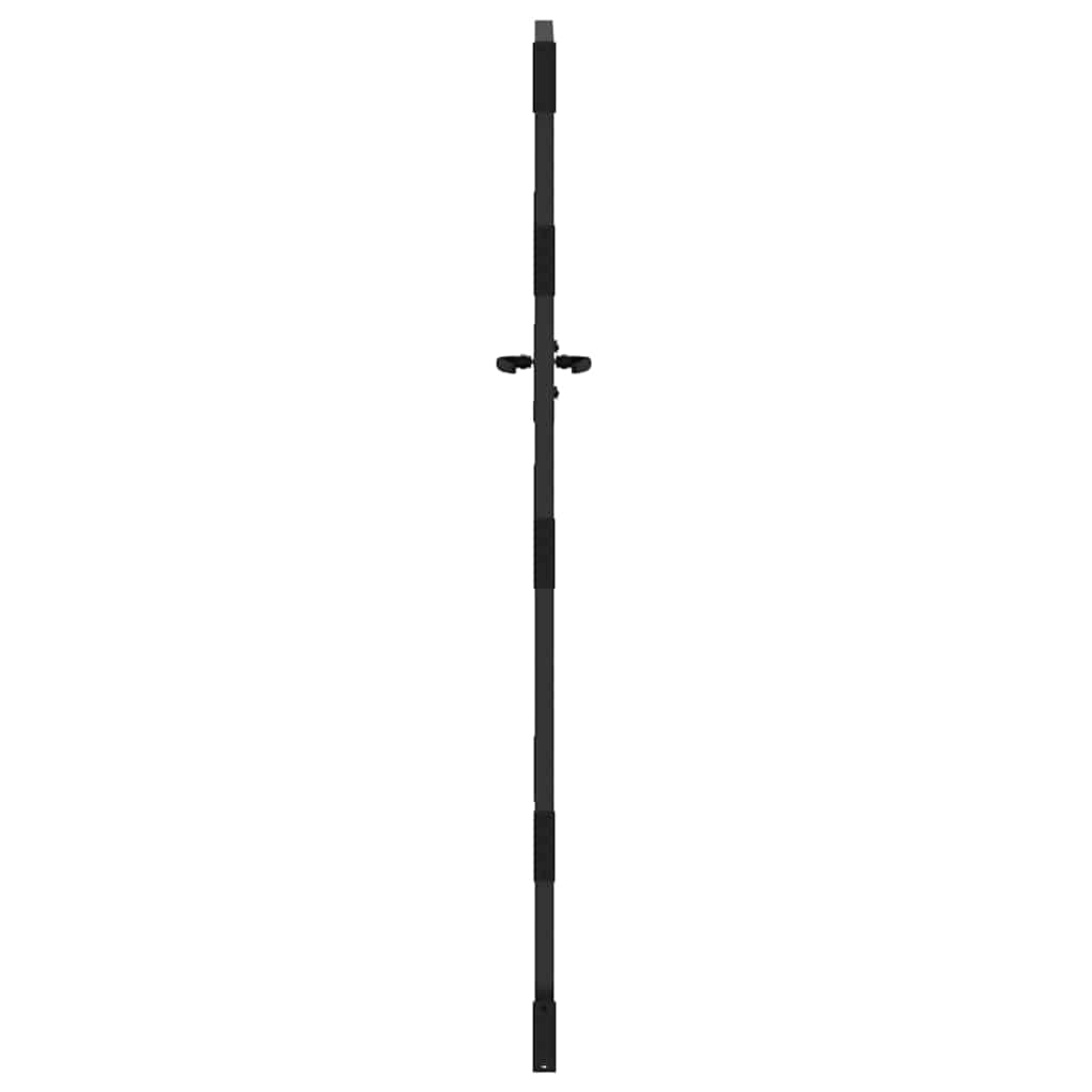 Hageport med lås Svart 85 x 200 cm Pulverlakkert stål