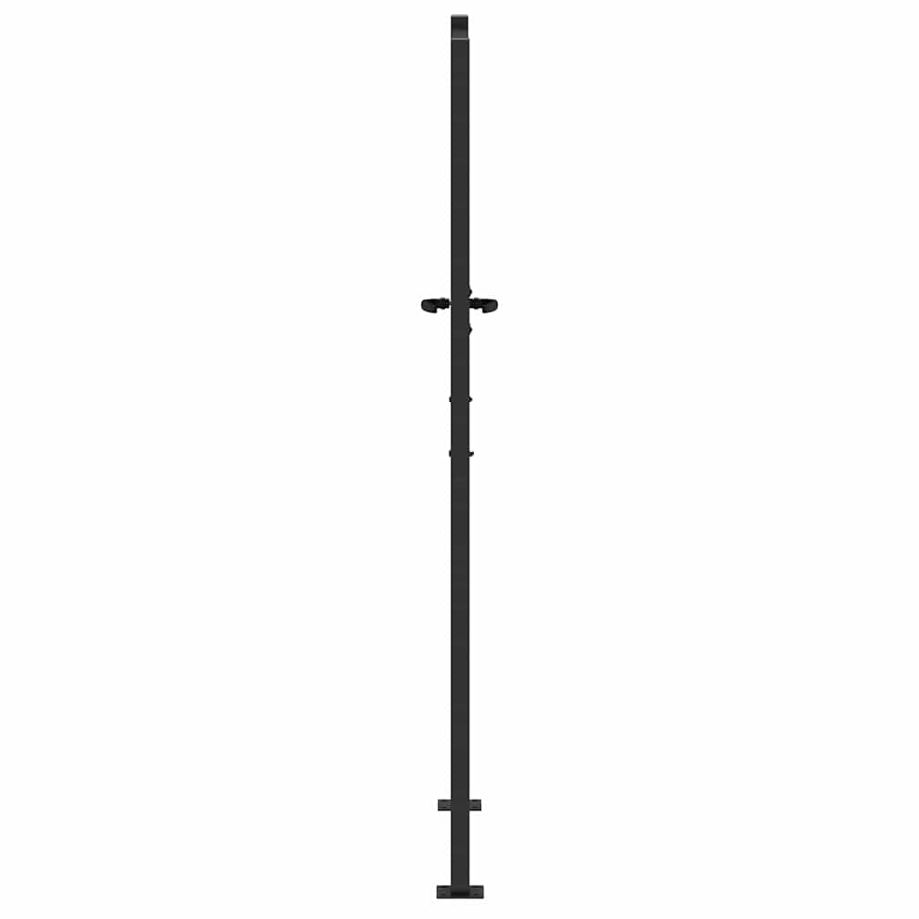 Hageport med lås Svart 110 x 180 cm Pulverlakkert stål