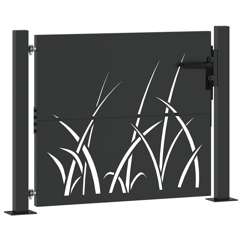 Hageport med lås Svart 110 x 105 cm Pulverlakkert stål