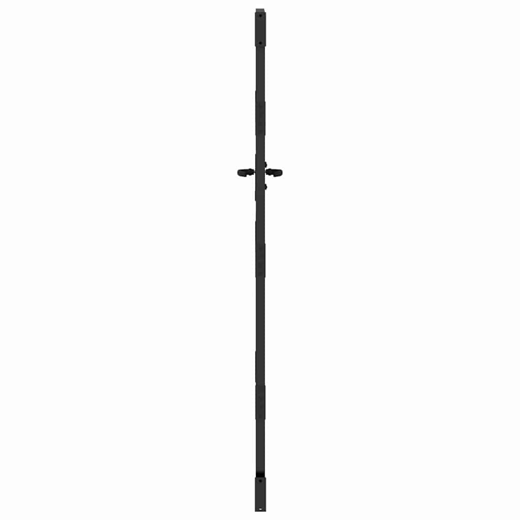 Hageport med lås Svart 110 x 205 cm Pulverlakkert stål